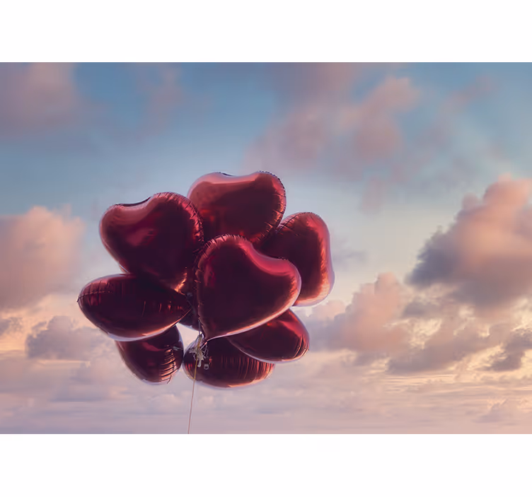 Children room roller blind vintage heart balloons - TenStickers