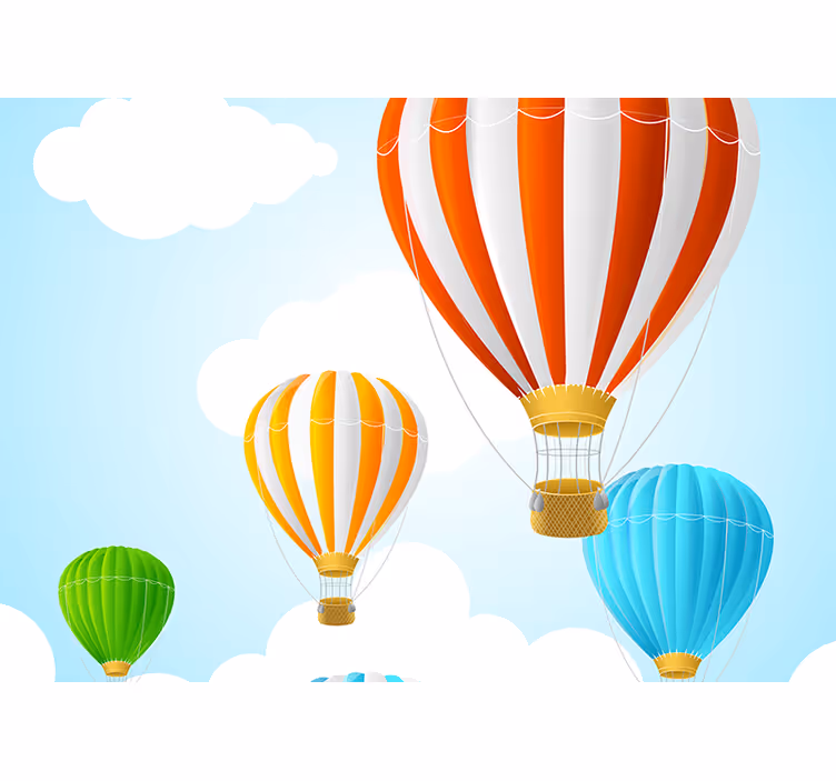 Children room roller blind bright hot air balloon sky - TenStickers