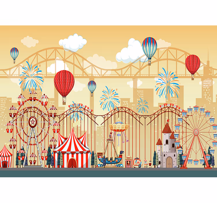 Children room roller blind roller coaster design - TenStickers