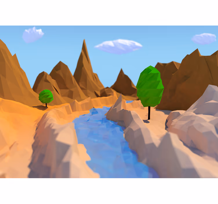 Children room roller blind with 3d mountain forest desert - TenStickers