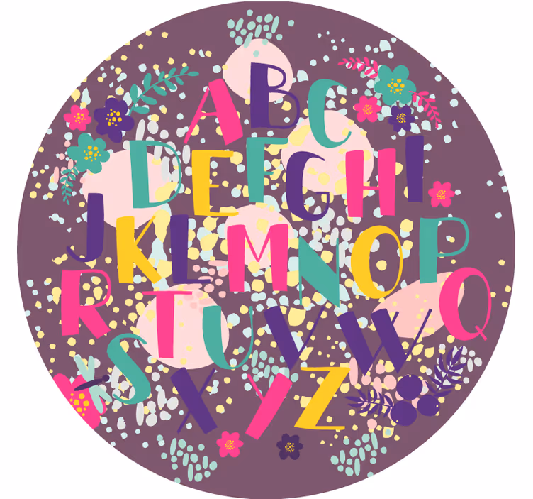 Children room roller blind alphabet learning disc - TenStickers