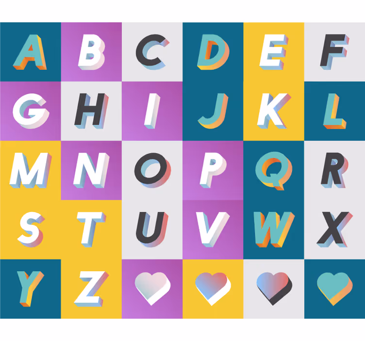 Children room roller blind colorful alphabet play area - TenStickers