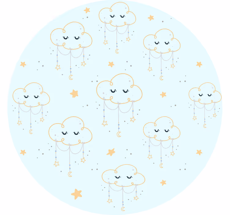 Children room roller blind cloud pattern - TenStickers