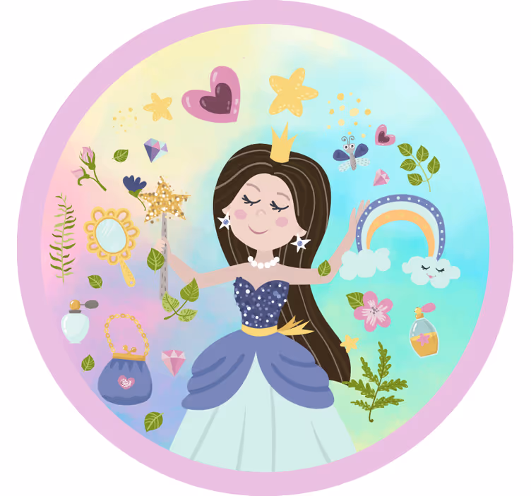 Children room roller blind princess multicolor design - TenStickers