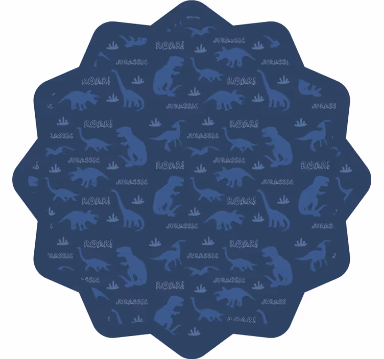 Children room roller blind dinosaur silhouette blue pattern - TenStickers