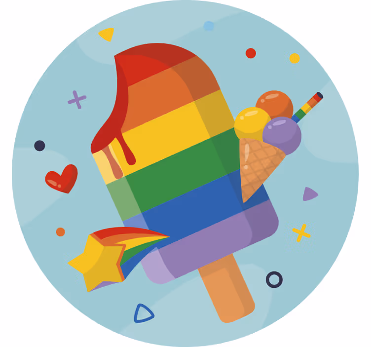 Children room roller blind ice lollies rainbow - TenStickers