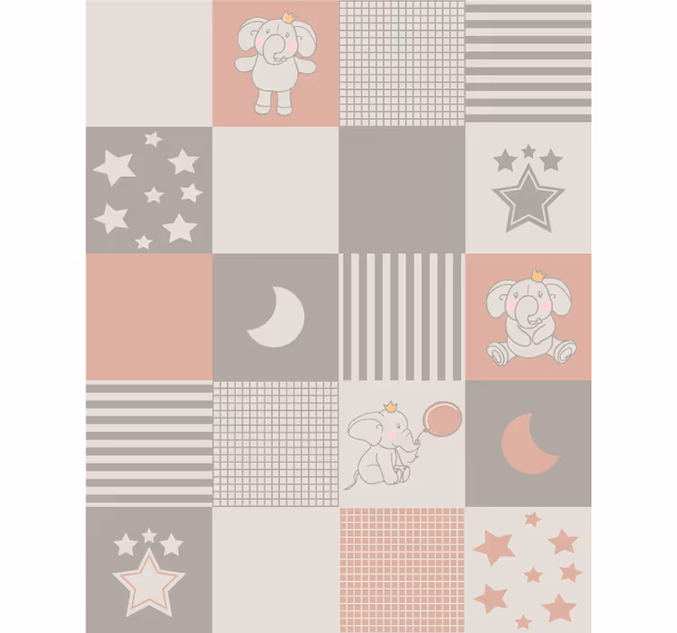Children room roller blind with elephant patterns - TenStickers