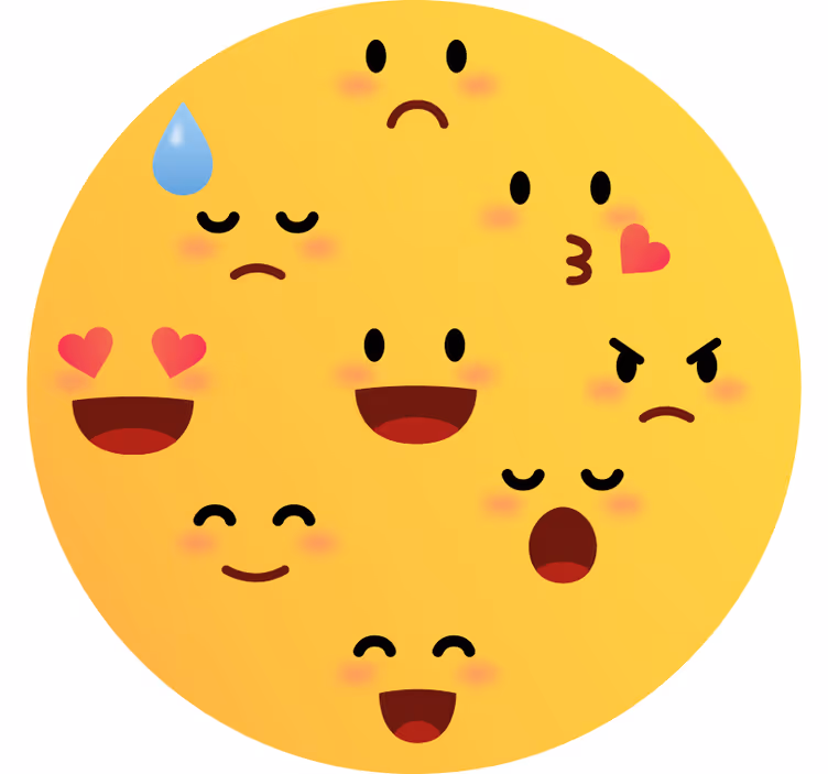 Children room roller blind with emoji faces - TenStickers