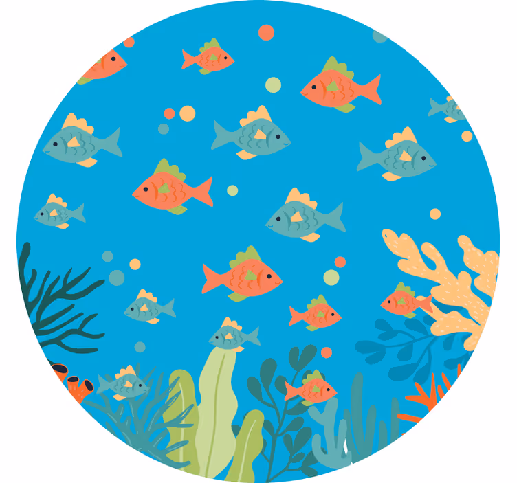 Children room roller blind in colorful coral circle - TenStickers