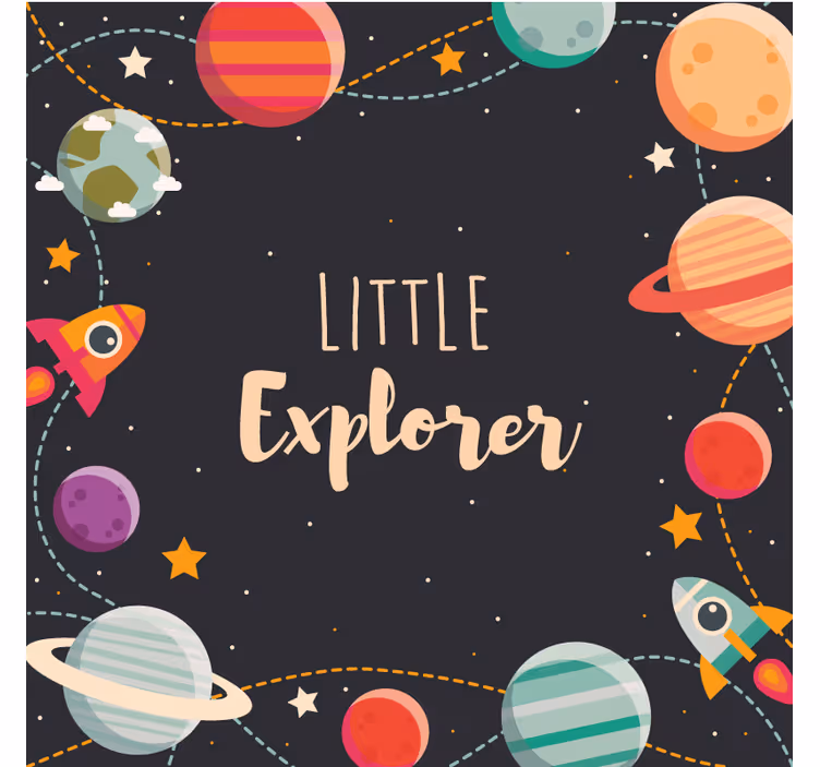 Children room roller blind outer space explorers - TenStickers