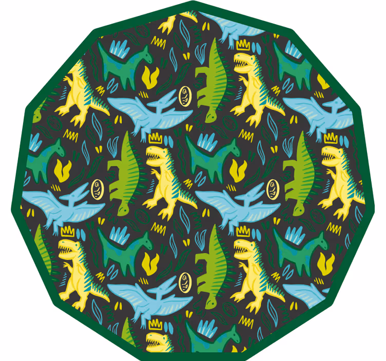 Children room roller blind with green dinosaur prints - TenStickers