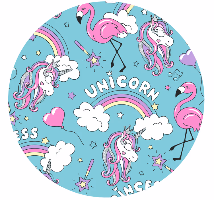 Children room roller blind unicorn flamingo rainbow tree - TenStickers
