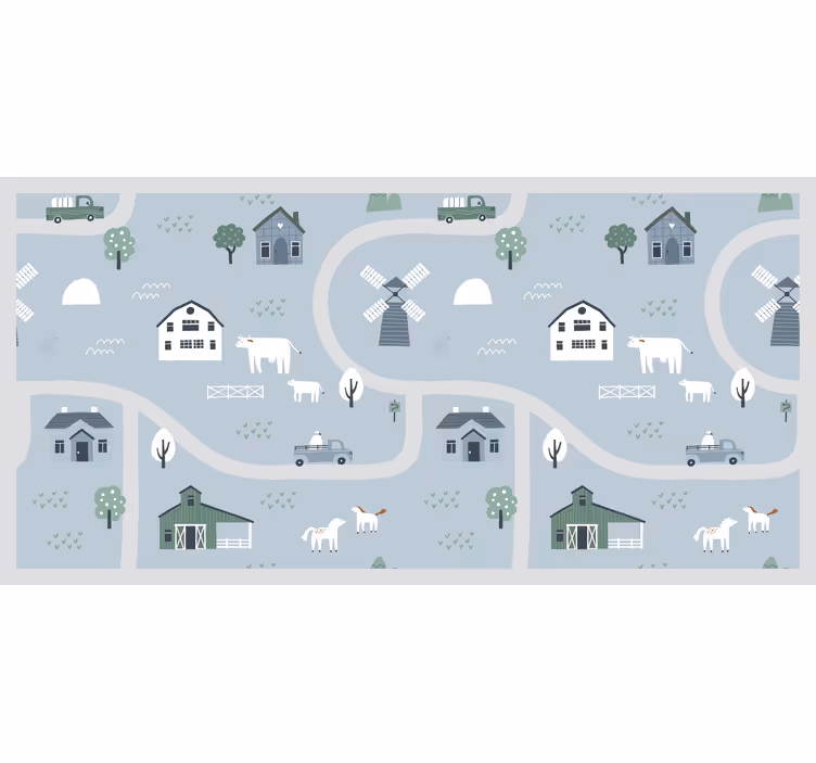 Children room roller blind city streets design - TenStickers