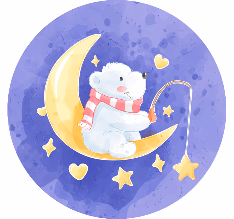 Children room roller blind bear fishing stars design - TenStickers