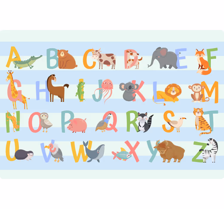 Children room roller blind alphabet with figures - TenStickers