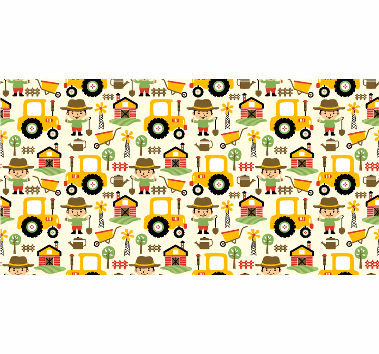 Children room roller blind with colorful tractor pattern - TenStickers