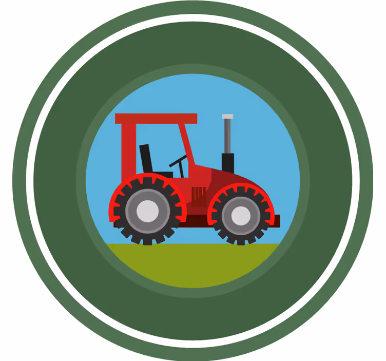 Children room roller blind green circle tractor - TenStickers