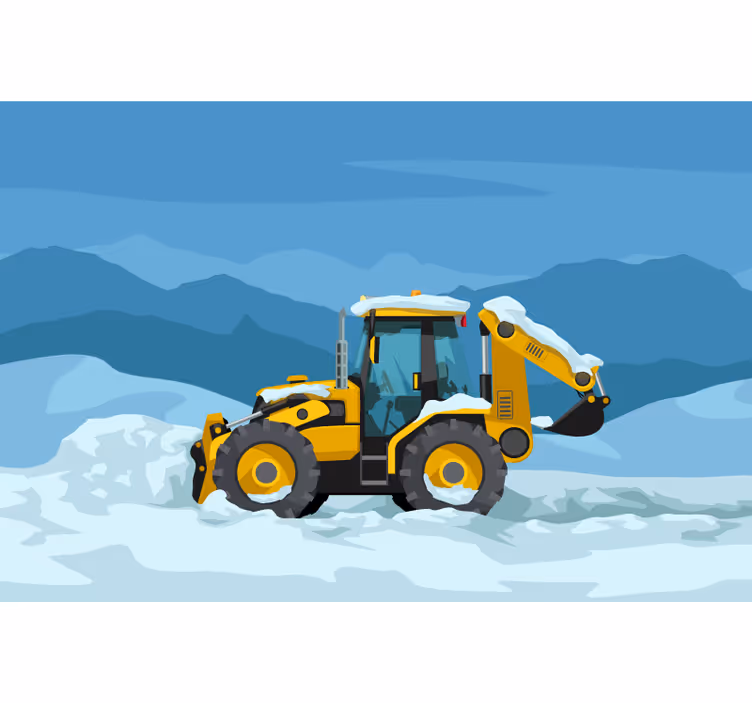 Children room roller blind yellow tractor design - TenStickers