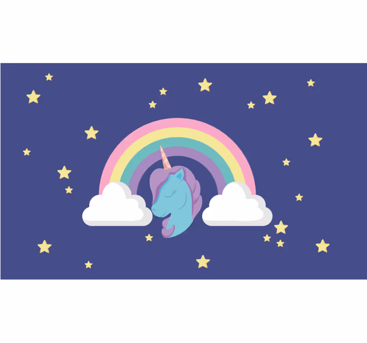 Children room roller blind anime rainbow unicorn - TenStickers