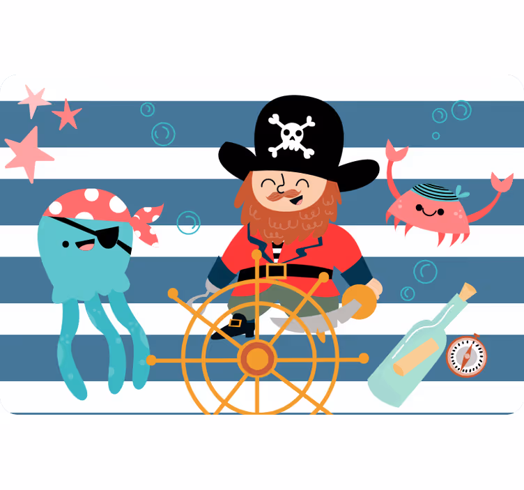 Children room roller blind pirate treasure map - TenStickers