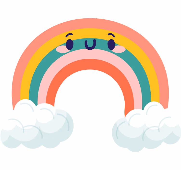Children room roller blind cute smiling rainbow clouds - TenStickers