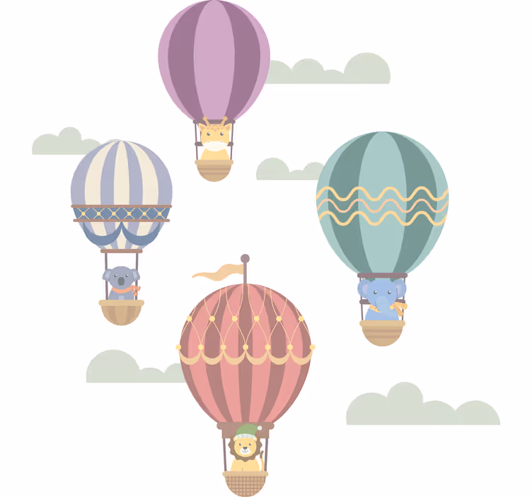 Children room roller blind with animal balloons - TenStickers