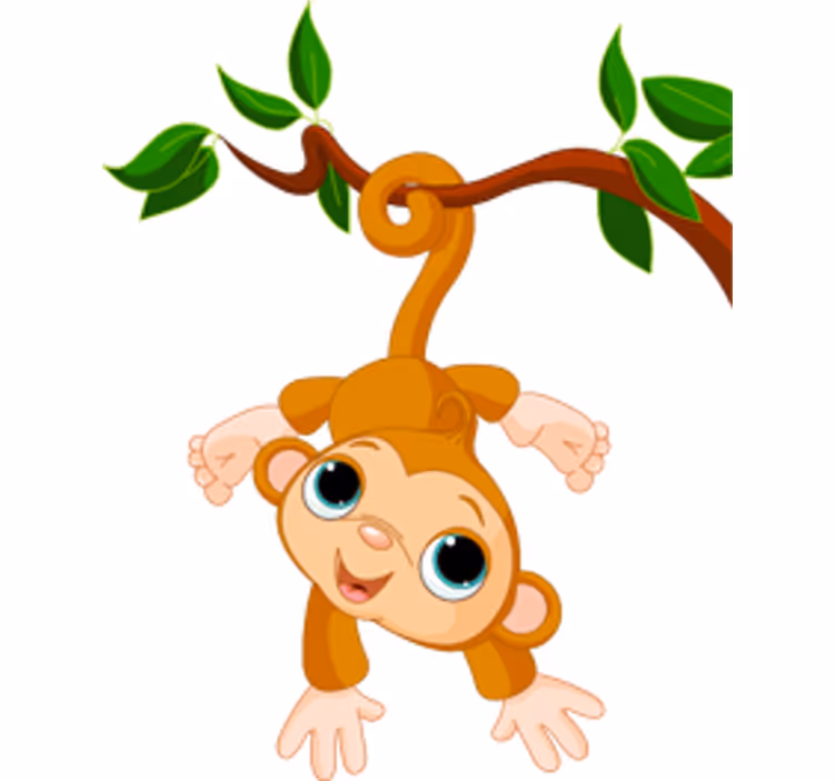 Children room roller blind happy little monkey - TenStickers