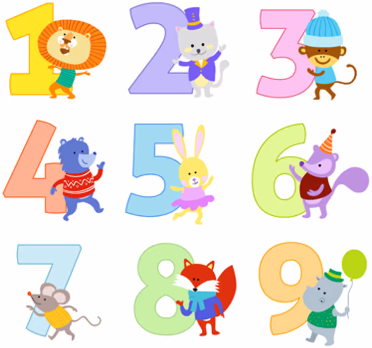 Children room roller blind kids numbers sticker collection - TenStickers