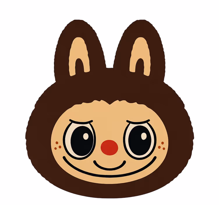 Children room roller blind brown labubu design - TenStickers