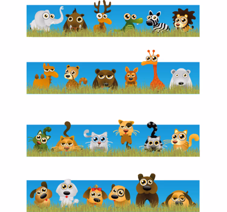 Children room roller blind with animal stripes - TenStickers