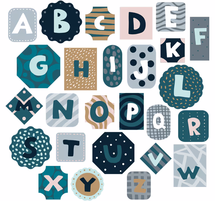 Children room roller blind alphabet nordic style sticker - TenStickers