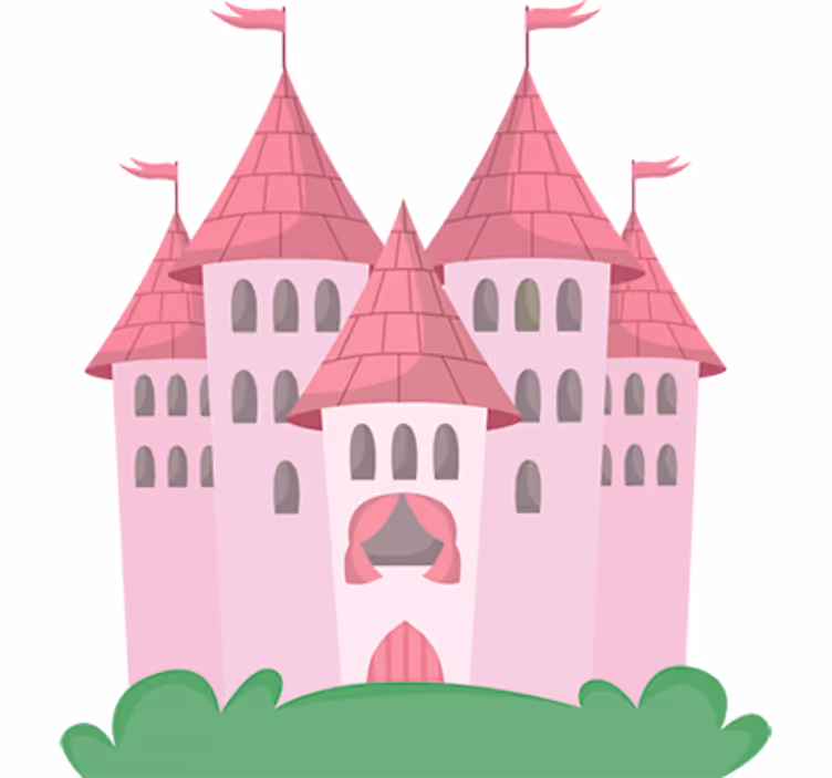 Children room roller blind pink castle - TenStickers