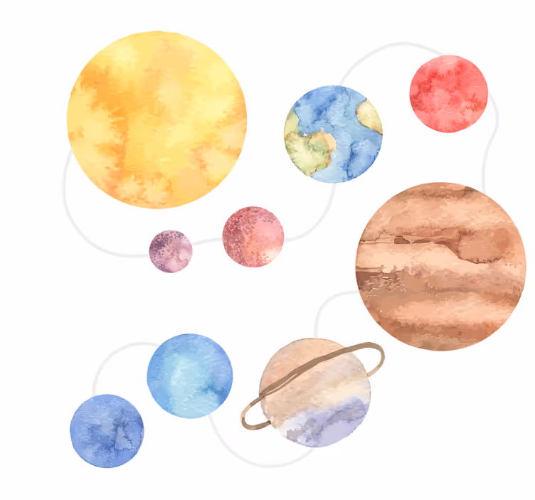 Children room roller blind solar system map - TenStickers