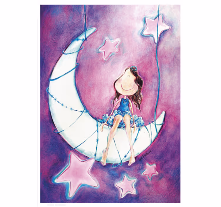 Children room roller blind moon sticker lol malone - TenStickers