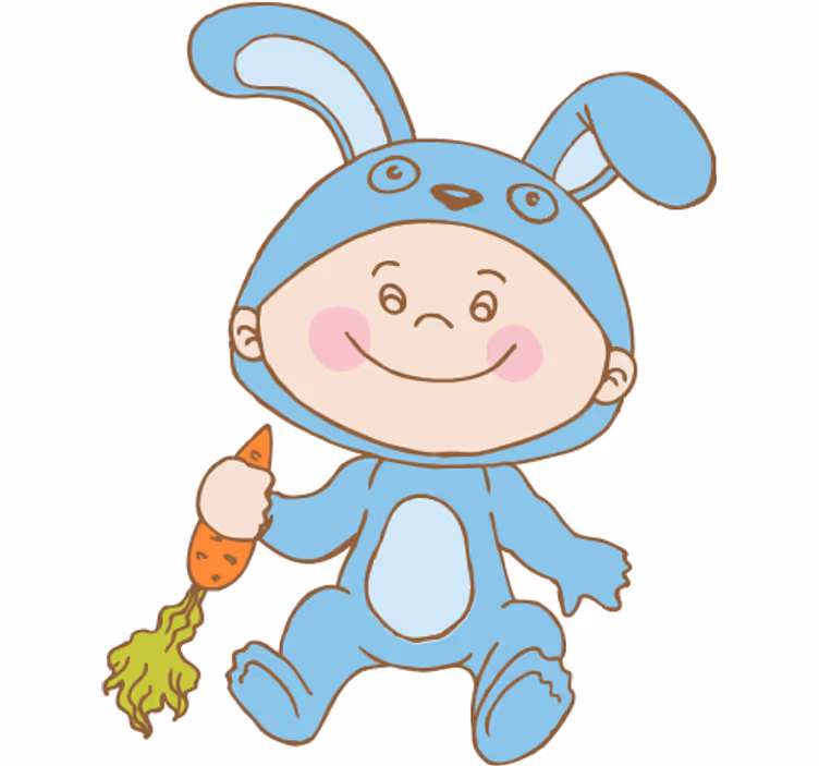Children room roller blind bunny costume - TenStickers