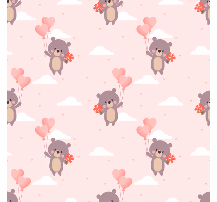 Children room roller blind loving bears pattern - TenStickers