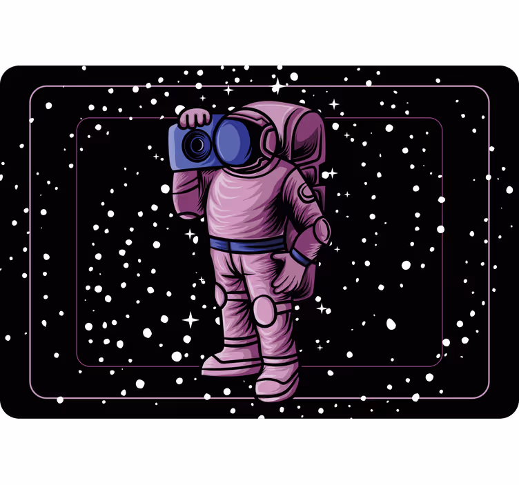Children room roller blind astronaut with radio tape - TenStickers