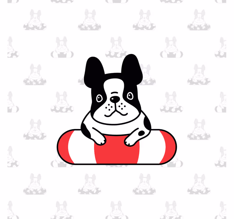 Children room roller blind french bulldog cute design - TenStickers