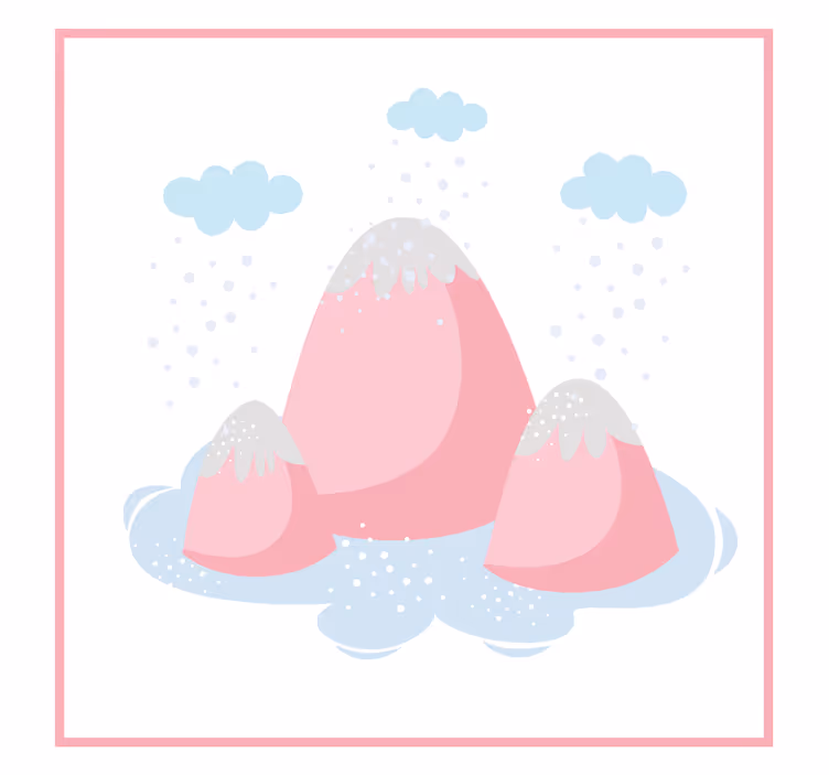 Children room roller blind pink mountains with raindrops - TenStickers