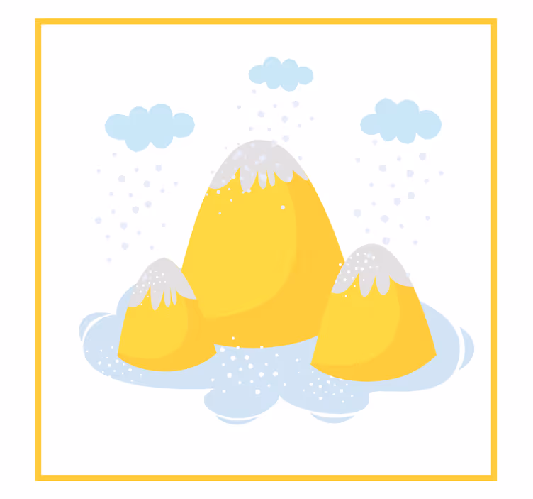 Children room roller blind yellow mountains with raindrops - TenStickers