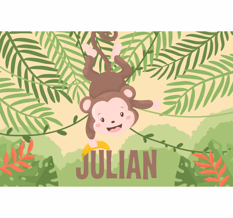 Children room roller blind cute baby monkey hanging - TenStickers