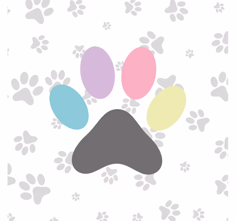Children room roller blind with vibrant dog paws - TenStickers