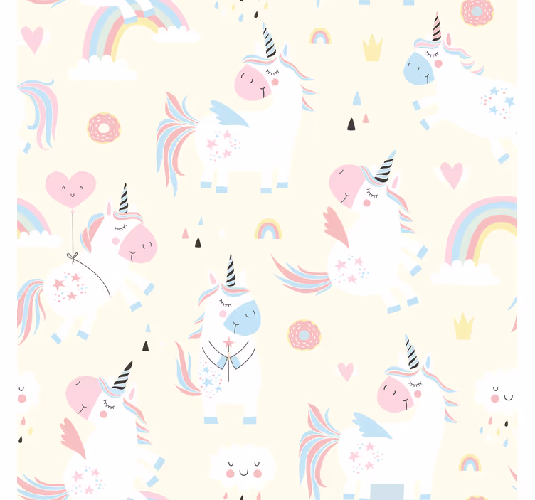 Children room roller blind happy unicorns in wonderland - TenStickers