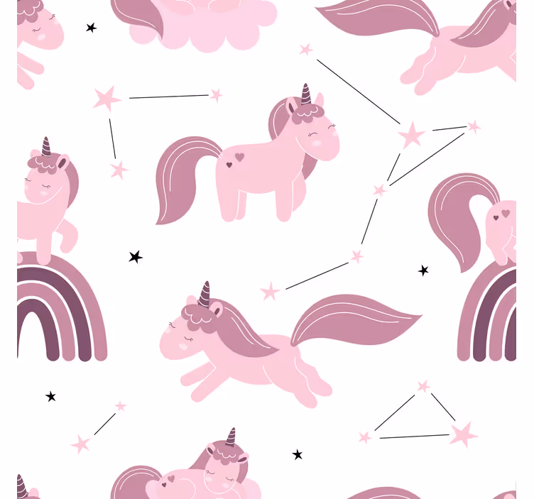 Children room roller blind with funny unicorns and stars - TenStickers