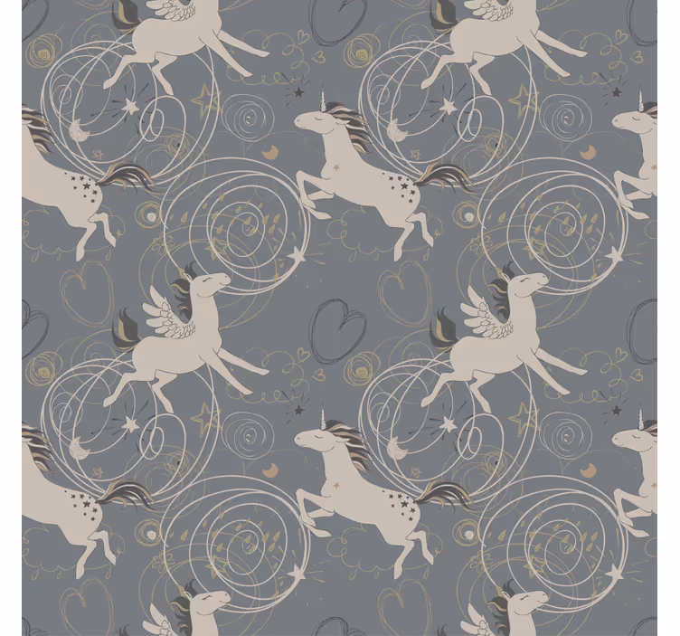 Children room roller blind with unicorns on dark背景 - TenStickers
