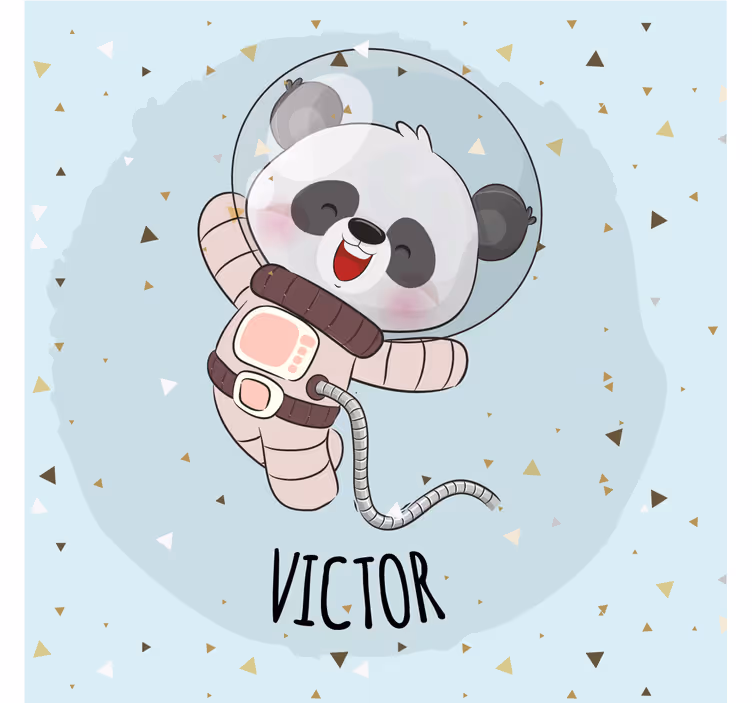 Children room roller blind cute panda for boy's name - TenStickers