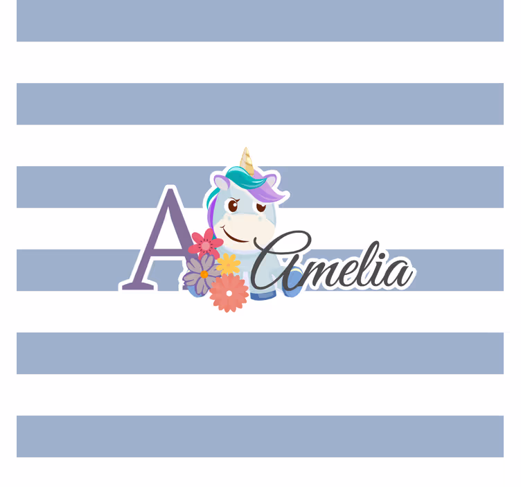 Children room roller blind cute unicorn with name - TenStickers