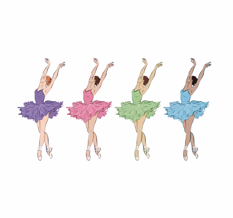 Children room roller blind colorful ballet dancers - TenStickers