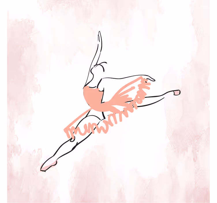 Children room roller blind ballerina dance line art - TenStickers