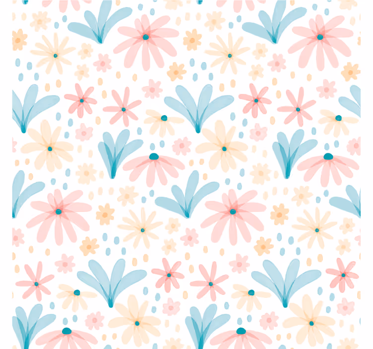 Children room roller blind pastel flower pattern - TenStickers
